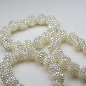 Pearl shape white Snow Elastic Bracelet  Fashion x 3 Pieces on sale